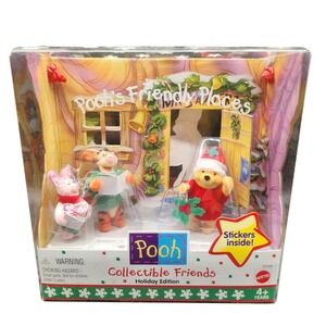 Disney Winnie the Pooh Collectible Friends Holiday Edition Mattel 1999 Christmas